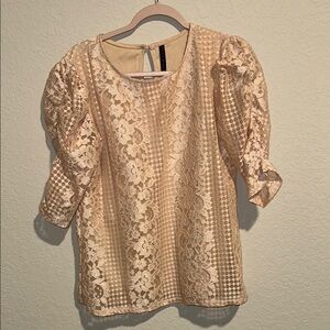 Ruffled Pink Puff Sleeve Blouse